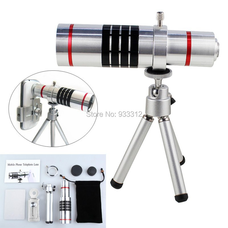 18x Optical Zoom Aluminum Telescope Camera lens + Mount Holder Tripod for Phone-1