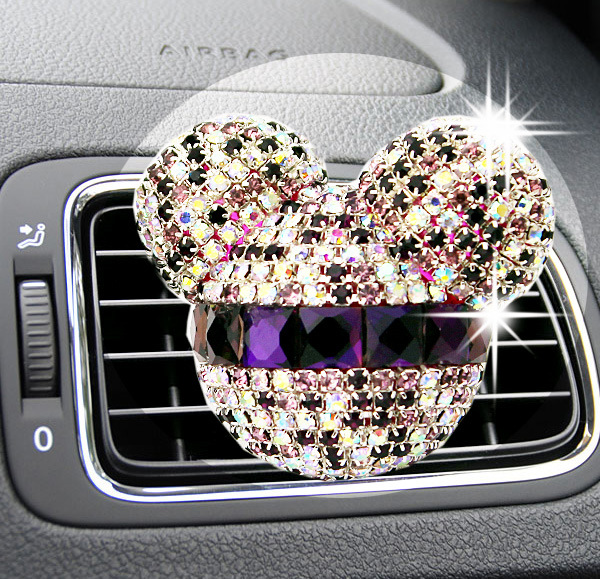 Image of Luxury car ornaments girl Exquisite diamond Mickey Air conditioning outlet perfume Car air refreshing agent