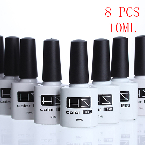 Image of 8pcs 10ml UV GEL nail poish easy sock off basic coat/top coat/color coat Manicure/gradual change nail polish Optional color