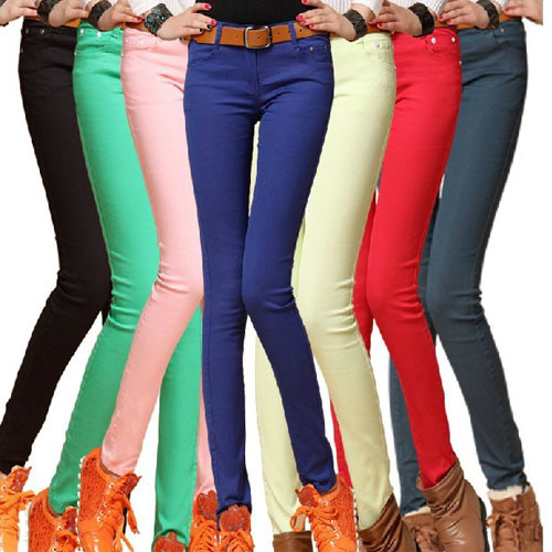 Image of Fashion Women Sexy Candy Color Pencil Pants/Casual pants/Skinny Pants With Cotton Summer Trousers Fit Lady jeans Free Shipping