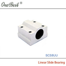2Pcs SCS8UU Linear slide bearing inner hole 8mm Box Slider 3D printer platform to promote the line slide bearings free shipping