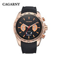 2016 New brand CAGARNY sports watch mens watch rubber strap quartz watch top brand luxury montre