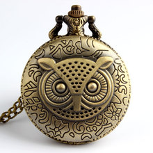 New Arrive Vintage Owl Steampunk Necklace Watch Pocket Watch Gift P02