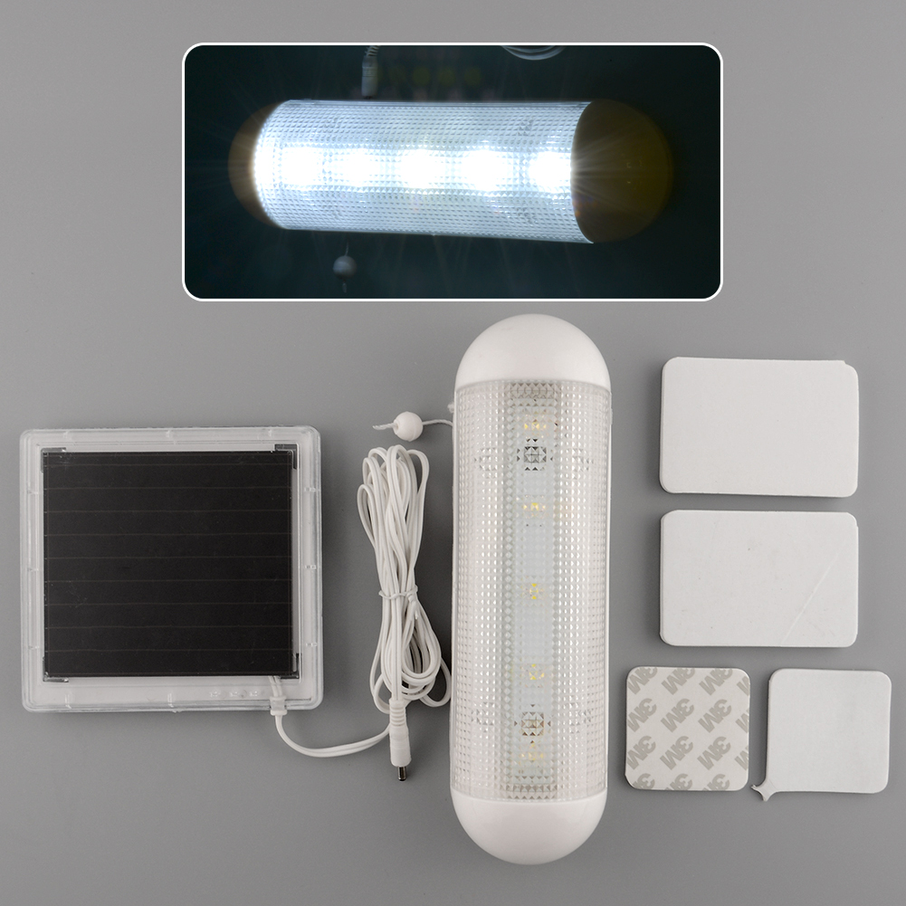 High quality 5 LED Solar Panel Powered LED Shed Light Bulb Garden Wall Garage Corridor Balcony Lamp 15000MCD