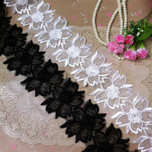 3 yards 9cm width Stereo car bone Lace Embroidery Trim DIY Craft Materials Clothing Accessories
