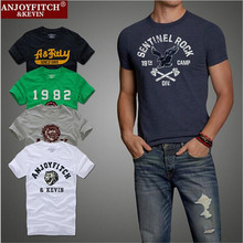 2016 Quality AF Anjoy&Fitch Brand Casual T Shirt 100% Cotton Tops & Tees Summer Men T-shirt Sport T Shirt Men Fitness Clothing