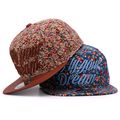 Pretty popular adult cotton floral snapback cap 3D embroidery allover flat baseball cap women hip hop
