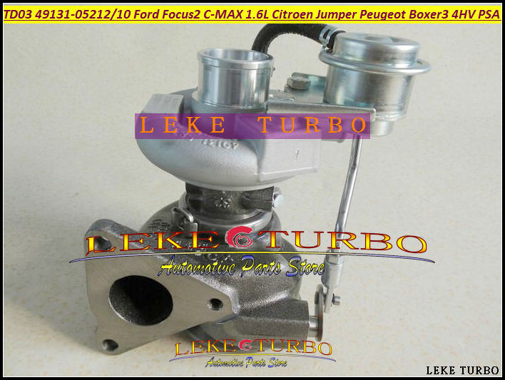 TD03 49131-05210 49131-05212 0375K7 6U3Q6K682AE Turbo Turbocharger For Ford Focus II C-MAX Fiesta VI 1.6L Citroen Jumper Peugeot Boxer III 4HV PSA 2.2L HDI- (2)