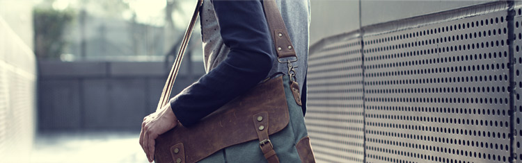 Men's Retro Vintage Shoulder Messenger Distressed Genuine Crazy