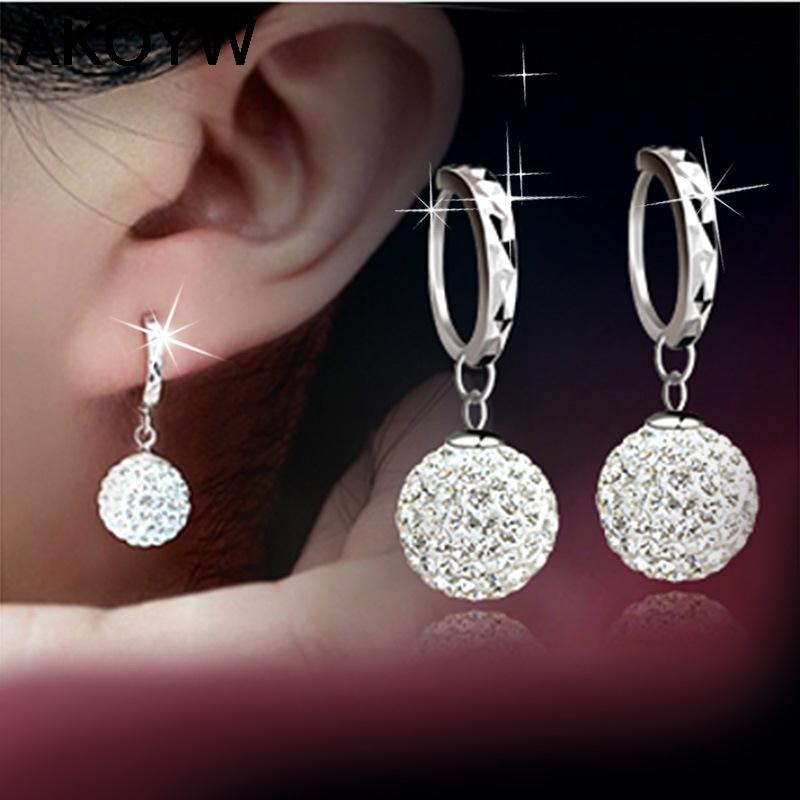 Image of Silver plated circular earrings earrings female models Shambhala fashion jewelry lovely wild super flash retro crystal jewelry