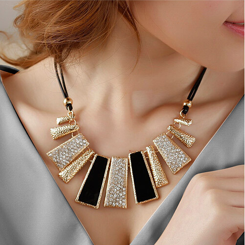 Image of Collier Femme New Fashion Necklaces & Pendants PU Leather Rope Geometric Statement Collares for Women Mujer Accessories Jewelry