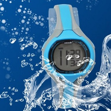 Caída marca técnico Digital resistente al agua reloj del estilo del deporte luz de alarma pantalla LED Quatrz reloj Digital para mujer señora