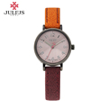 Julius Woman Wrist Watch Quartz Hours Top Fashion Dress Bracelet Leather Retro Gradient Color Simple Lady