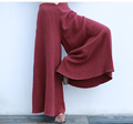 Women Summer Style Wide Leg Pants Harem Loose High Waist Ankle Length Cotton Linen Casual Trouses
