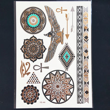 YS44 New Metallic Gold Silver Body Art Temporary Tattoo Sexy Flash Tattoos Sticker Free Shipping For Blue color Pattern
