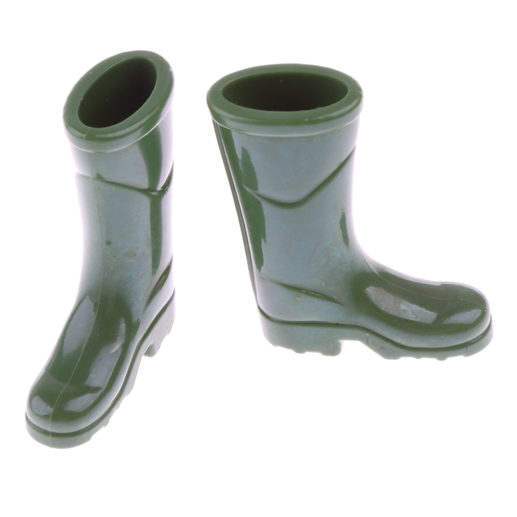 Miniature Dollhouse FAIRY GARDEN Accessories ~ Green Rubber Rain Work Boots NEW