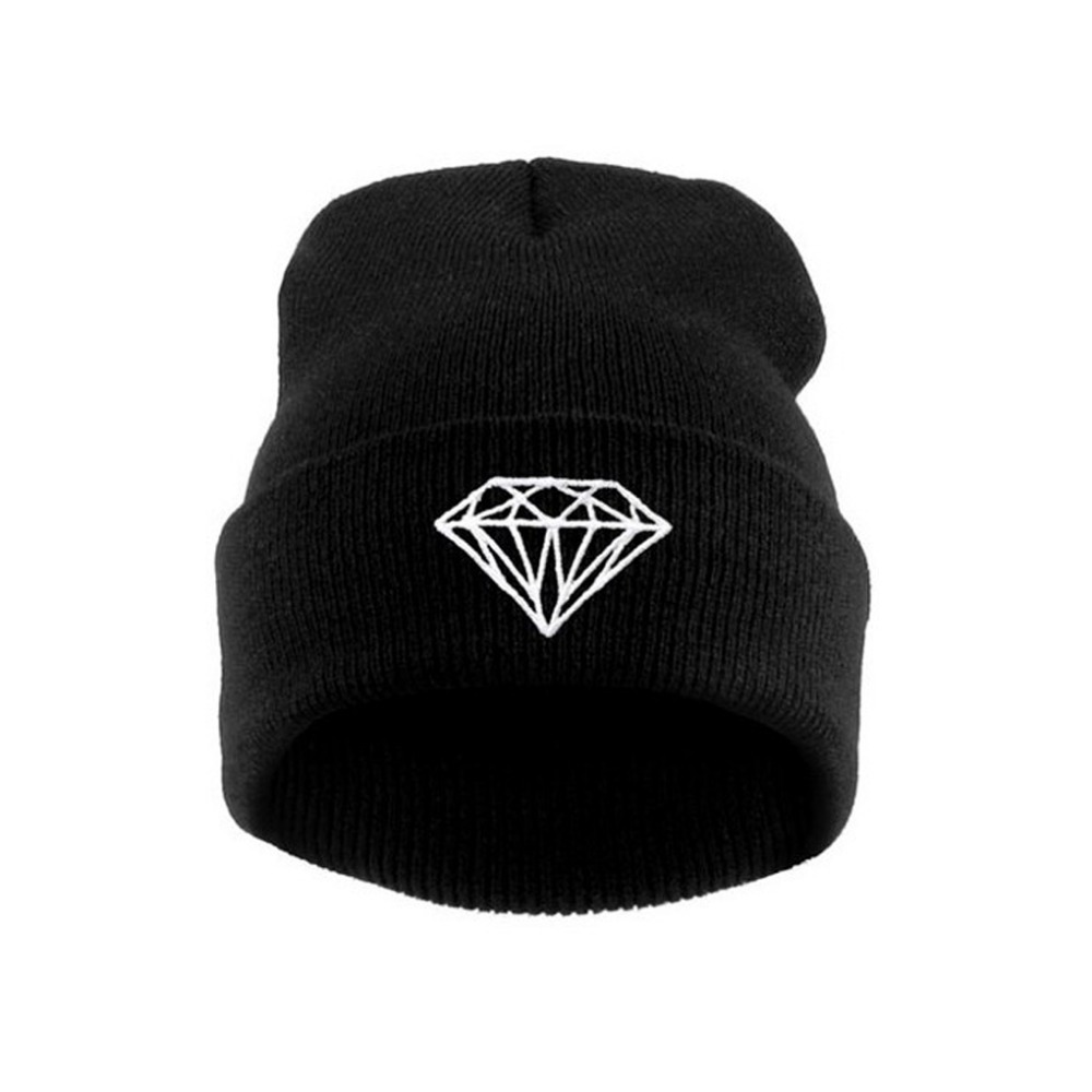 Image of New Hip-Hop Men's Men Women Unisex cap With Diamond Pattern Beanies Winter Cotton knit wool Hats