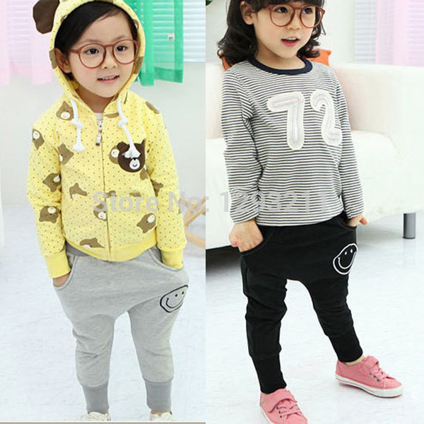 Kids Pants Smile Pattern Casual Harem Pants Baby Cotton Trousers 1 6Y