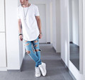 2016 Summer Men Short Sleeve Extended Hip Hop T shirt Oversized Tyga Kpop Swag Clothes Men