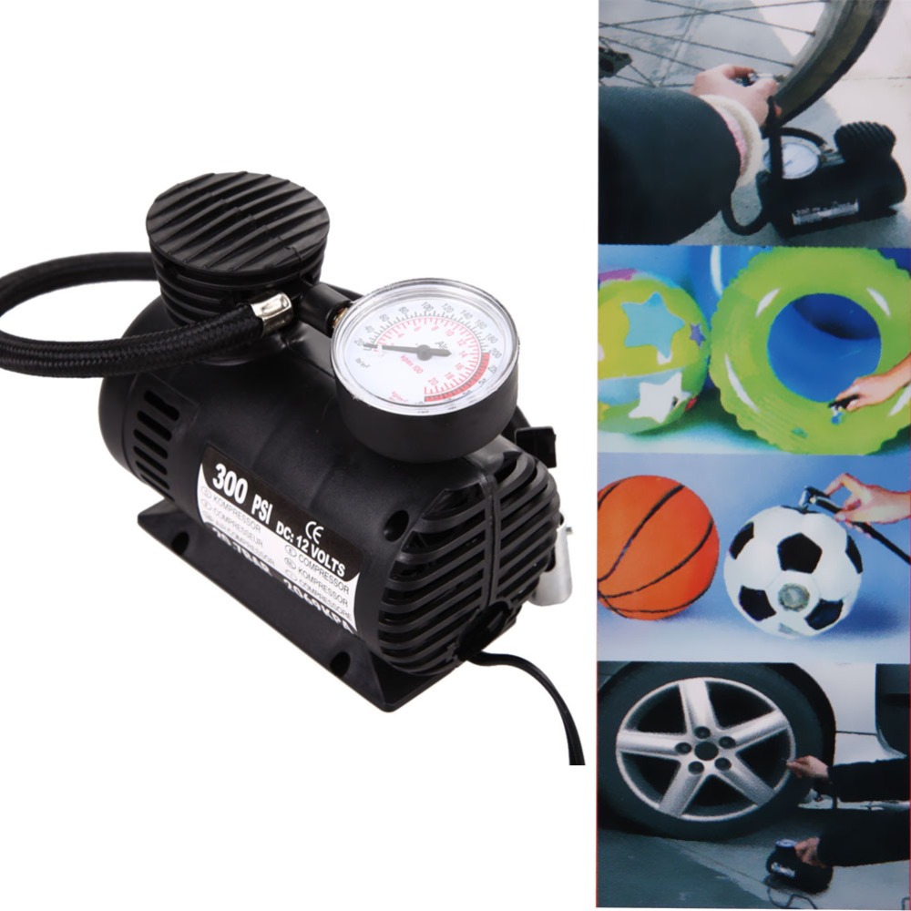 Image of Portable 12V 300PSI Car Tire Tyre Inflator Pump Compact Compressor Pump Car Bike Tyre Air Inflator Motorcycle Free Shipping