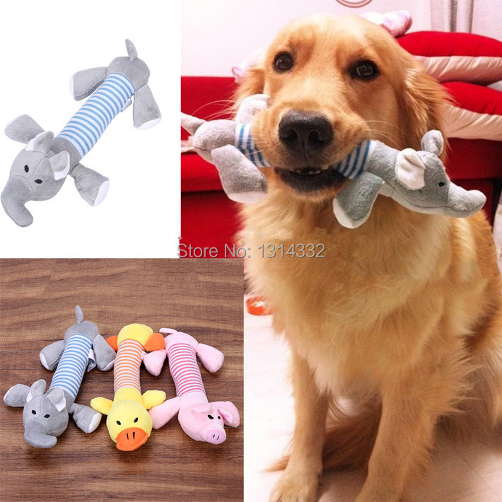Image of Free shipping Dog Pet Puppy Plush Sound Dog Toys Pet Puppy Chew Squeaker Squeaky Plush Sound Duck Pig & Elephant Toys 3 Designs