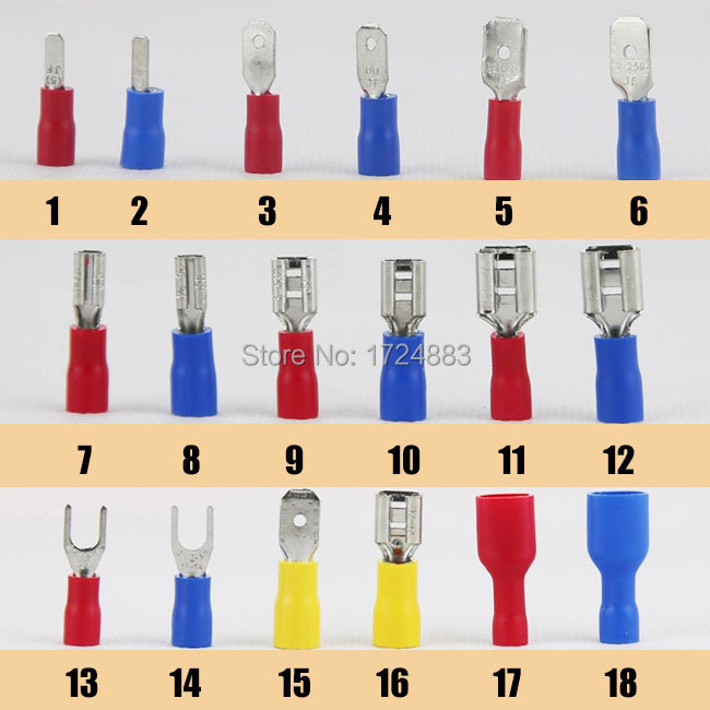 Free Shipping 330pcs Assorted Full Insulated Fork U type Set Terminals Connectors Assortment Kit Electrical Crimp