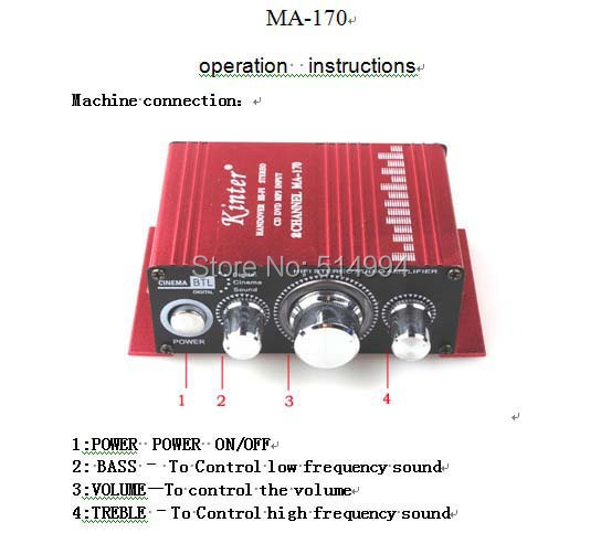 Kinter MA170 CD DVDer AMP Fashion Mini 2CH Hi Fi Stereo12v 2A Car Amplifier Motorcycle Boat