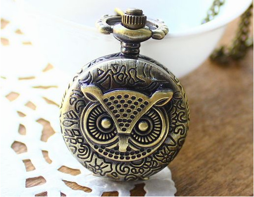 Hot explosion models small owl pocket watch XH003