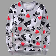 2015 Fall Fashion Dogs Red Love Men Hoodies Thicken Winter Sweatshirt Men Hip Hop Funny Sweatshirt Man Grey Anime Hoodie XXXXL