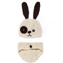 Soft Handmade Crochet Cotton Newborn Photography Props Knitted Beanies Costume Set For 0 12 Months Babies
