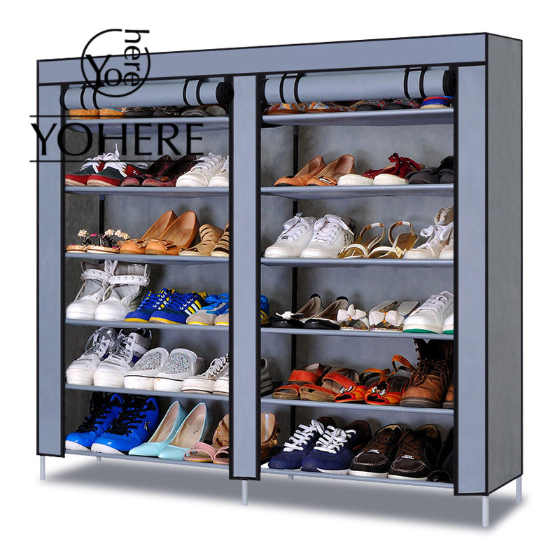 YoHere 12 layers assembled non woven fabric shoes cabinet folding dustproof wetproof shoe lockers racks for