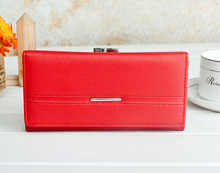 Burst same paragraph 2015New Fashion good quality Women Wallet Long Clutches Coin Purse Solid Embossed Litchi Grain Hasp Wallets