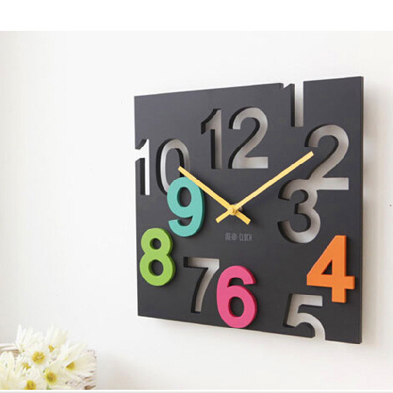 Fashion Hanging Wall Clock Modern Design 3D Novelty Silent Europe Style Hollow Design Table Clocks Wall Home Decor 30cm