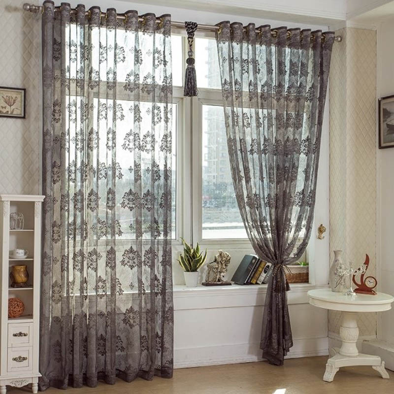 Hoge kwaliteit zwarte voile gordijnen koop goedkope zwarte voile ... Roze woonkamer gordijnen