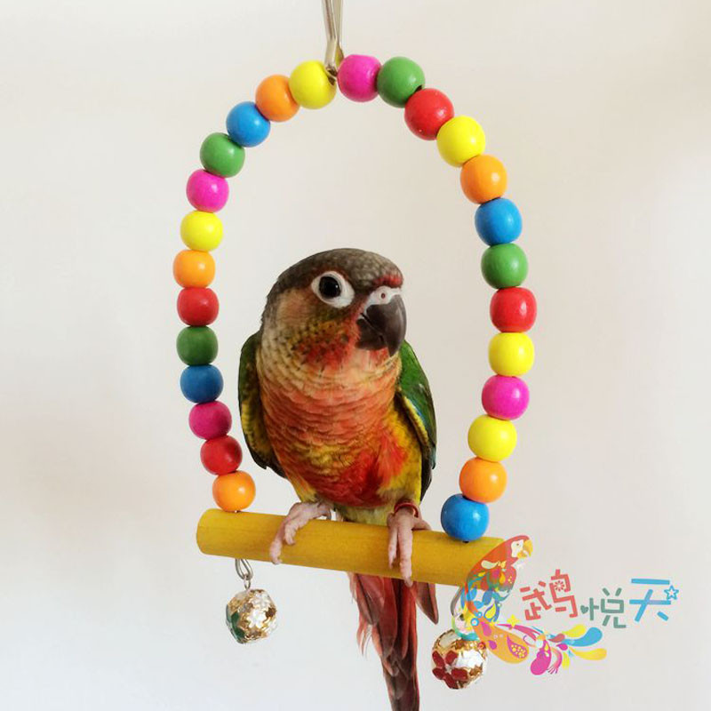 2016 New Small Birds Pet Toy Swing Stand Climbing Ladder Accessories Drawbridge Bridge Wooden Singing Cockatiel Parrot Bird Toys Free Shipping3