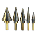 New Arrival High Quality 5pcs Set HSS COBALT MULTIPLE HOLE 50 Sizes STEP DRILL BIT SET