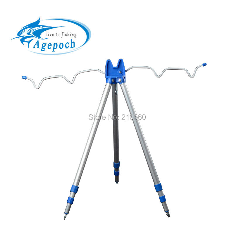 Wholesale High Quality Aluminum Alloy Portable Telescopic Fishing Rods Tripod Stand Rest Holder For Sea Beach Cast Surfcasting