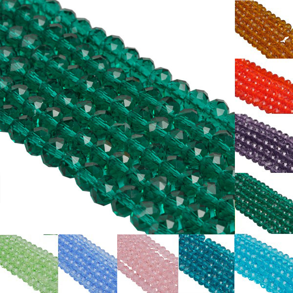 Image of 8mm Fashion Rondelle Faceted Crystal Glass Loose Spacer Beads for Jewelry Making Bicone Wholesale 50pcs/lot Free Shipping