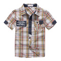 2016 New Fashion boy shirt 100 cotton shirt child clothes personalized plaid casual