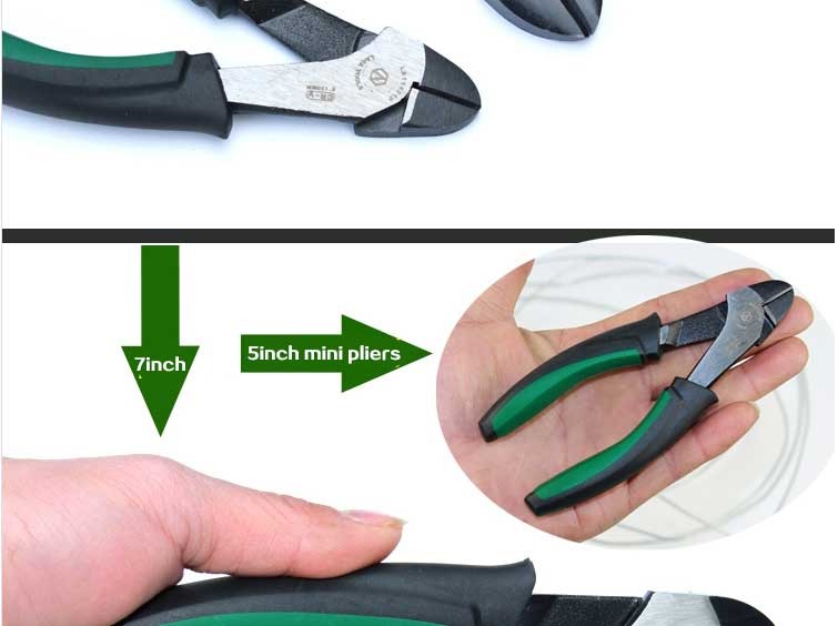 5inch Cr-V Japan Type Diagonal Cutting Nippers Pliers With TPR Double Color Rubber Wrapped Anti-Skid Handle