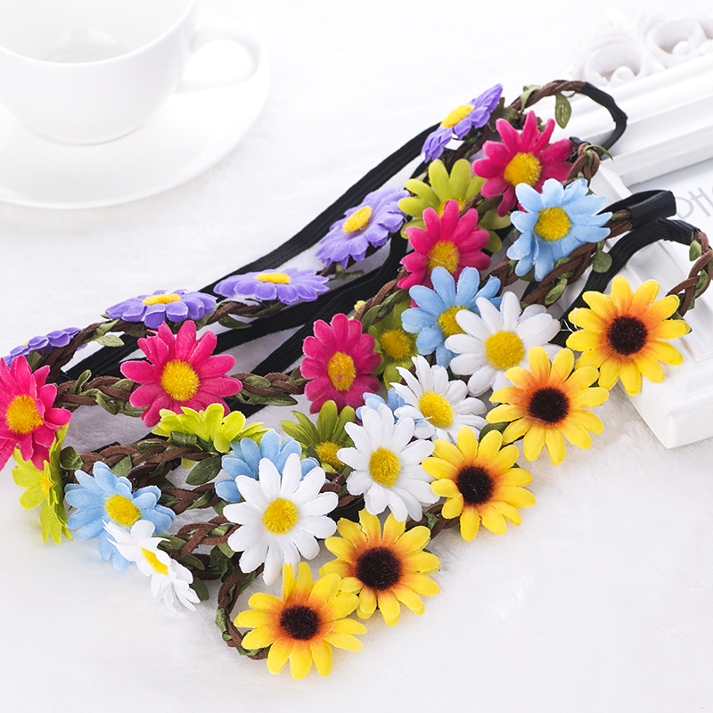 Image of Free Shipping Boho Daisy Hairband Headband Wedding Festival Elastic Flower Floral Hair Garland