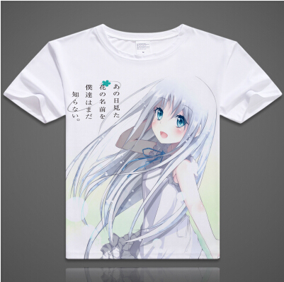 Anohana T shirt Honma Meiko Cosplay T Shirt Fashion Anime Cotton Tops Tee For Men Women