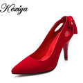 2016 New fashion Spring Autumn women red wedding shoes plus size 28 52 sexy Pointed Toe