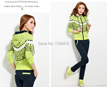 Women sport suit tracksuits 2 piece set female clothing costume jogging lady hoodies and long pants