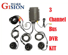 Free DHL Car DVRS Kit 3 Channle +3 camera H.264 digital Video Vehical DVR kit for Truck /Bus Security