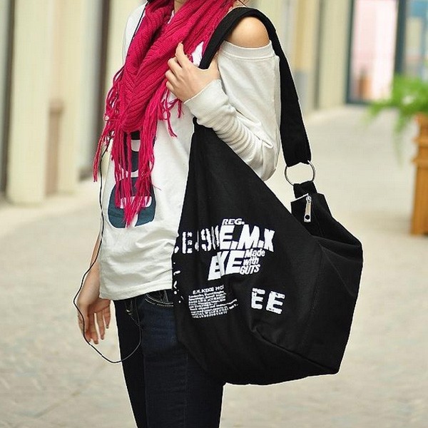 Image of 1pc Canvas Women Bag Women Messenger Bags Solid Travel Fashion Handbags Sport Single Shoulder Bags Crossbody Bag -- BIA110 PRP