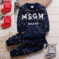 2017 New Year Boy Set Boy Clothing Fashion Set Long Sleeve Long Pants Printed Kids Baby