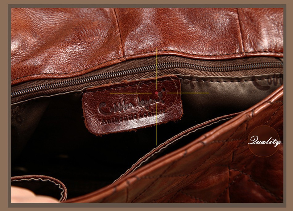 Cobbler Legend Vintage Oil Wax Genuine Leather Women's Messenger Bag