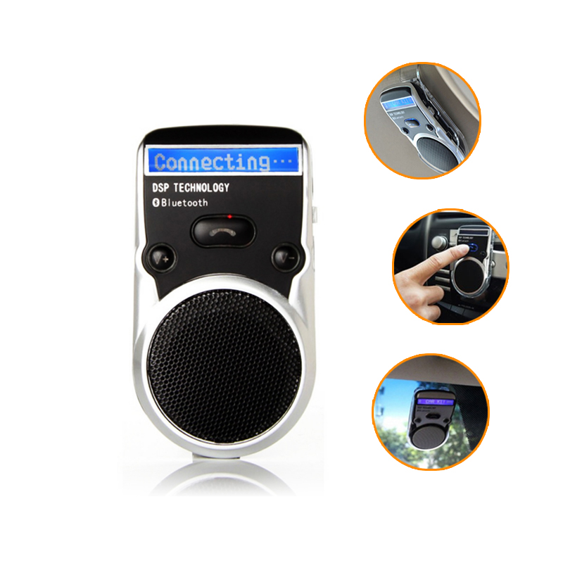 Solar Powered Speakerphone Bluetooth Handsfree Car Kit For Mobile Phone Dual Phone Connect