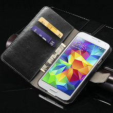 Vintage Wallet PU Leather Case for Samsung Galaxy S5 I9600 with Stand and Card Holder Phone